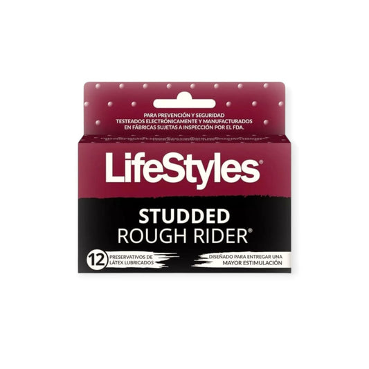 PRESERVATIVOS STUDDED ROUGH RIDER 12 UNIDADES - LIFESTYLES