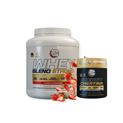 Pack Proteína Whey blend 2 kg + creatina Energy 300 g sin sabor – Strongest