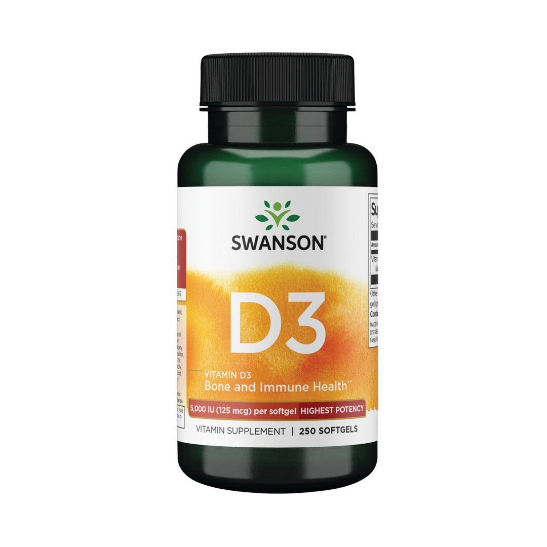 VITAMINA D3 5000IU 125MCG 250 SOFTGEL - SWANSON