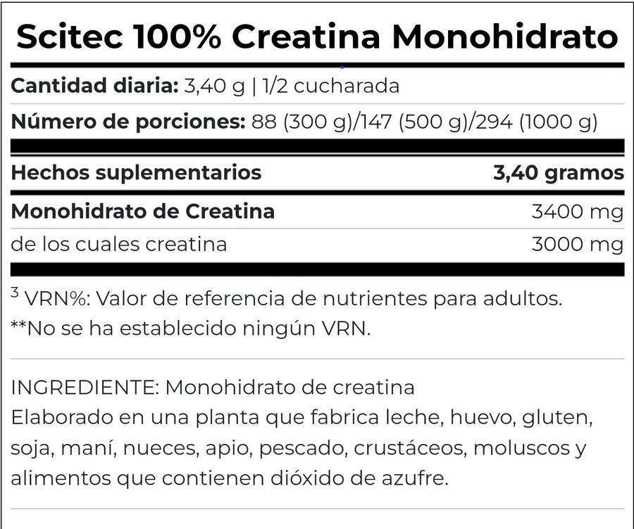 100% CREATINA 88 SERVICIOS (300 GR.) - SCITEC NUTRITION