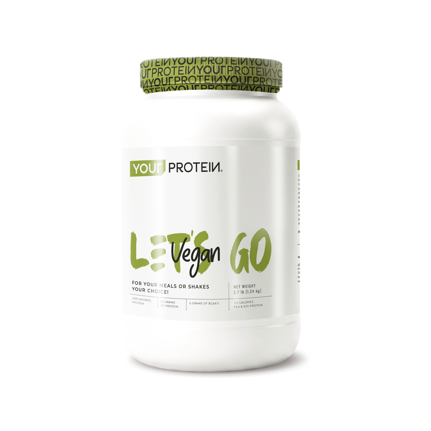 PROTEINA LET'S GO VEGAN SIN SABOR 2.7LB (1,24KG) - YOUR PROTEIN