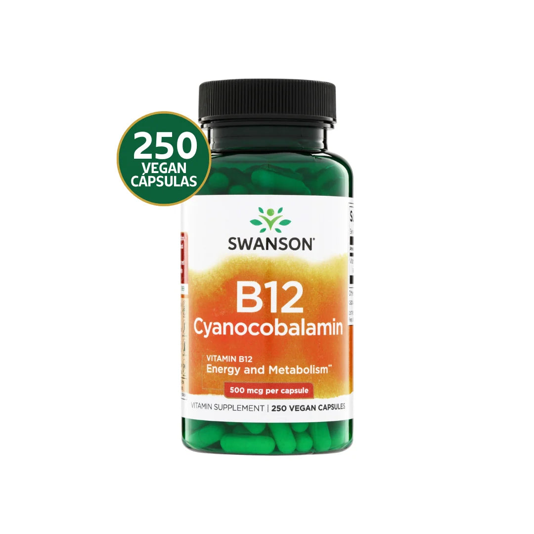 VITAMINA B12 CYANOCOBALAMIN 500MCG EN CAPSULAS - SWANSON