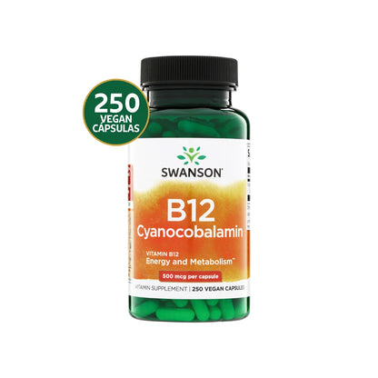 VITAMINA B12 CYANOCOBALAMIN 500MCG EN CAPSULAS - SWANSON