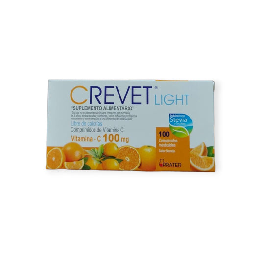 VITAMINA C 100MG 100 COMPRIMIDOS MASTICABLES - CREVET LIGHT