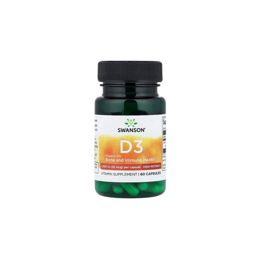 VITAMINA D3 HIGH POTENCY 1,000 IU 25 MCG 60 CAPSULAS - SWANSON