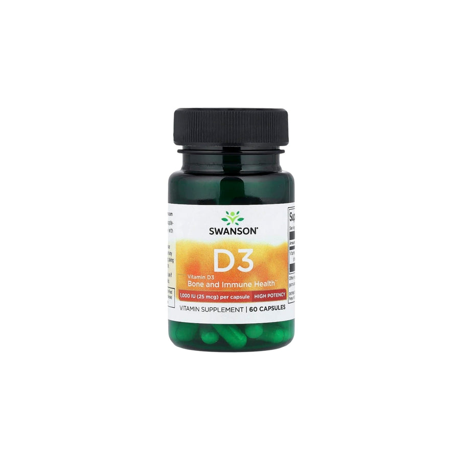 VITAMINA D3 HIGH POTENCY 1,000 IU 25 MCG 60 CAPSULAS - SWANSON