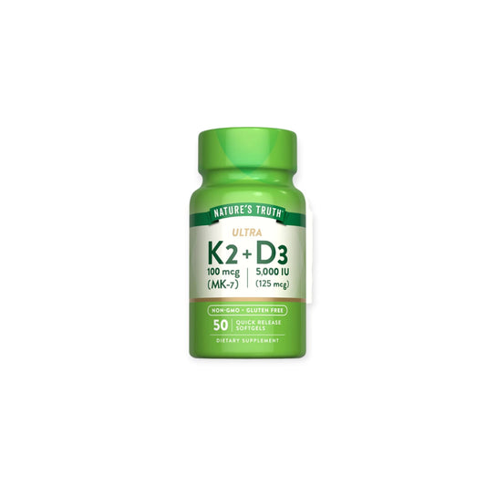 VITAMINA ULTRA K2 + MK-7 + D3 - 50 CPS - NATURE'S TRUTH