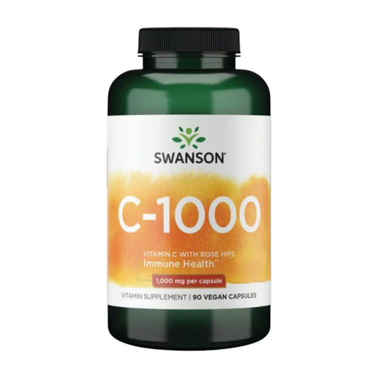 VITAMINA C + ROSE HIPS 1000MG EN CAPSULAS VEGANAS - SWANSON