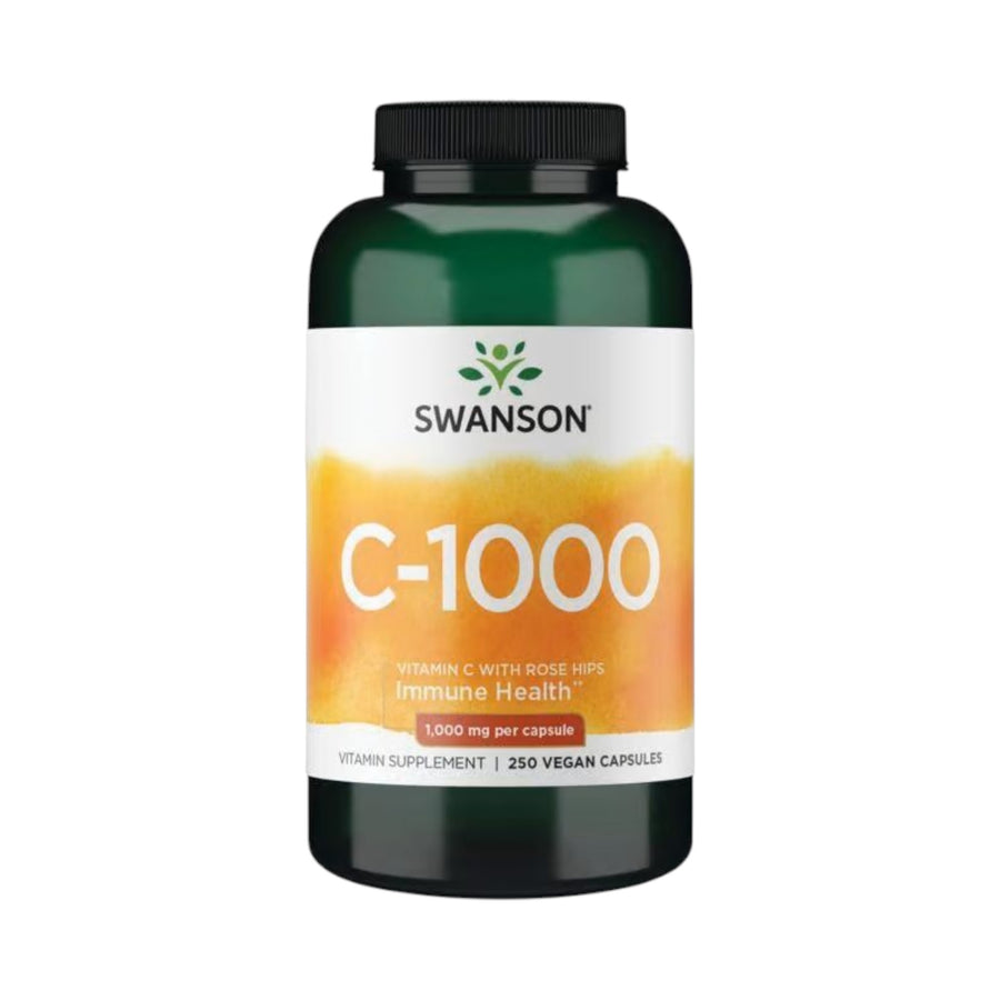 VITAMINA C + ROSE HIPS 1000MG EN CAPSULAS VEGANAS - SWANSON