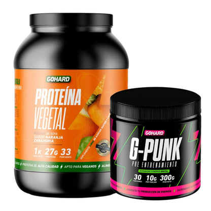 Pack proteína Vegetal + pre entrenamiento G-Punk Gohard