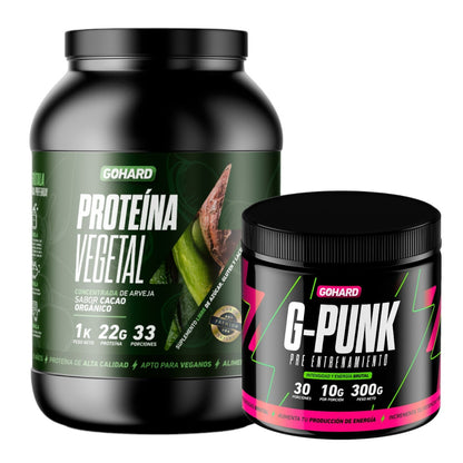 Pack proteína Vegetal + pre entrenamiento G-Punk Gohard