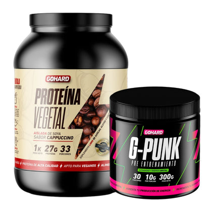 Pack proteína Vegetal + pre entrenamiento G-Punk Gohard