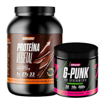 Pack proteína Vegetal + pre entrenamiento G-Punk Gohard