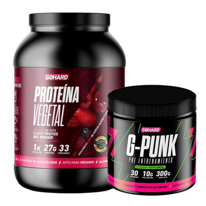 Pack proteína Vegetal + pre entrenamiento G-Punk Gohard