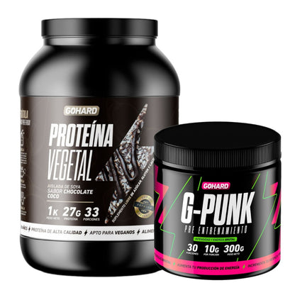 Pack proteína Vegetal + pre entrenamiento G-Punk Gohard