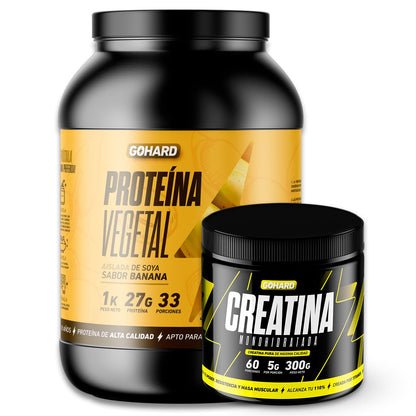 Pack Proteína vegetal Gohard + creatina monohidrato 300 g