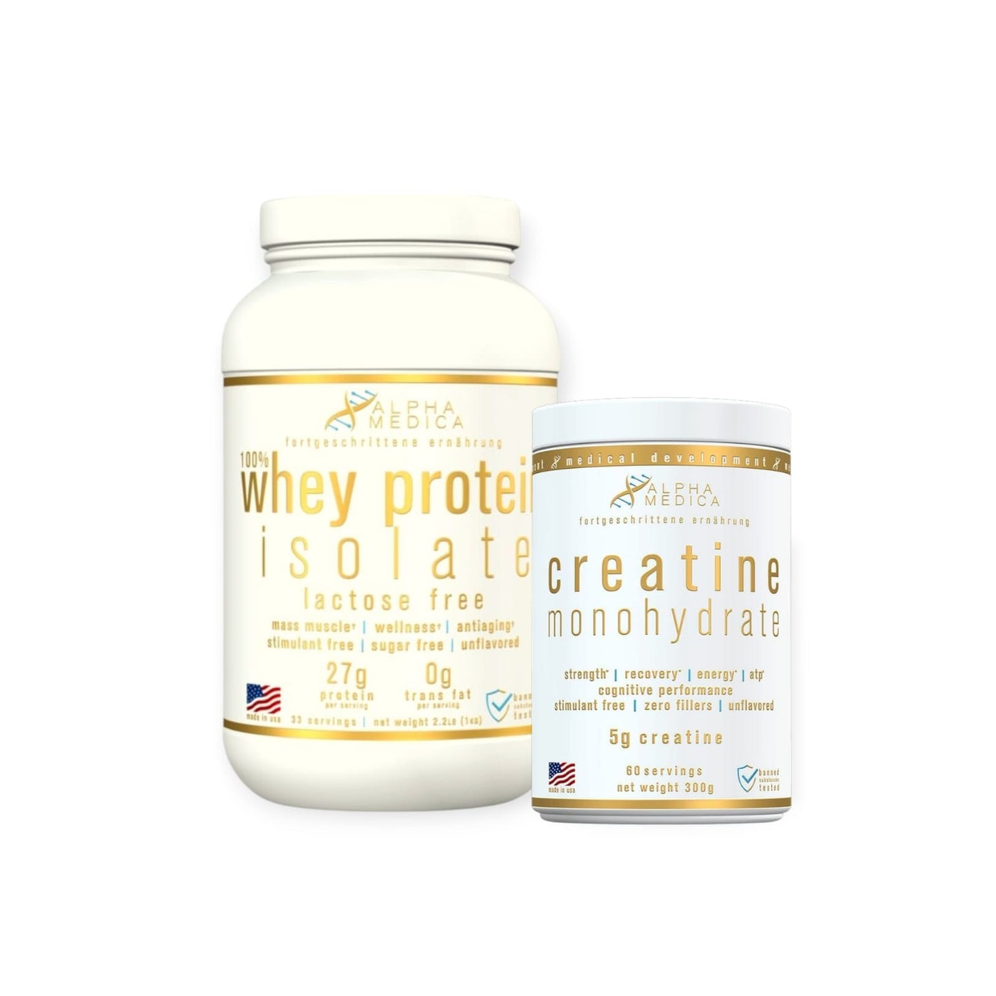 PACK PROTEINA 100% WHEY PROTEIN ISOLATE + CREATINA 300GR - ALPHA MEDICA