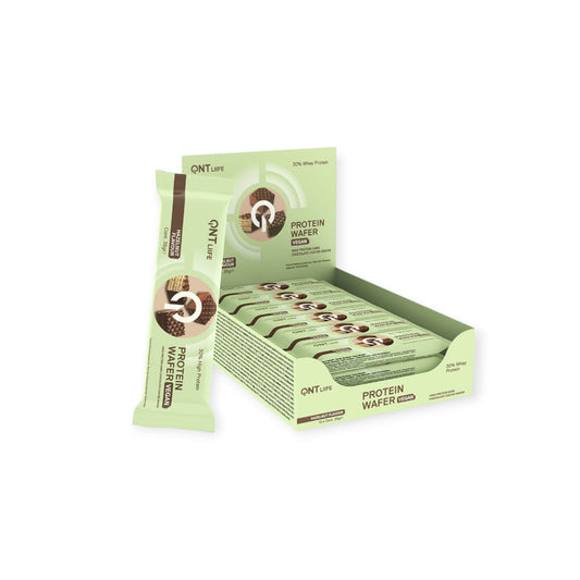 BOX 12 BARRAS DE PROTEINA VEGANA WAFER 35GRS - QNT
