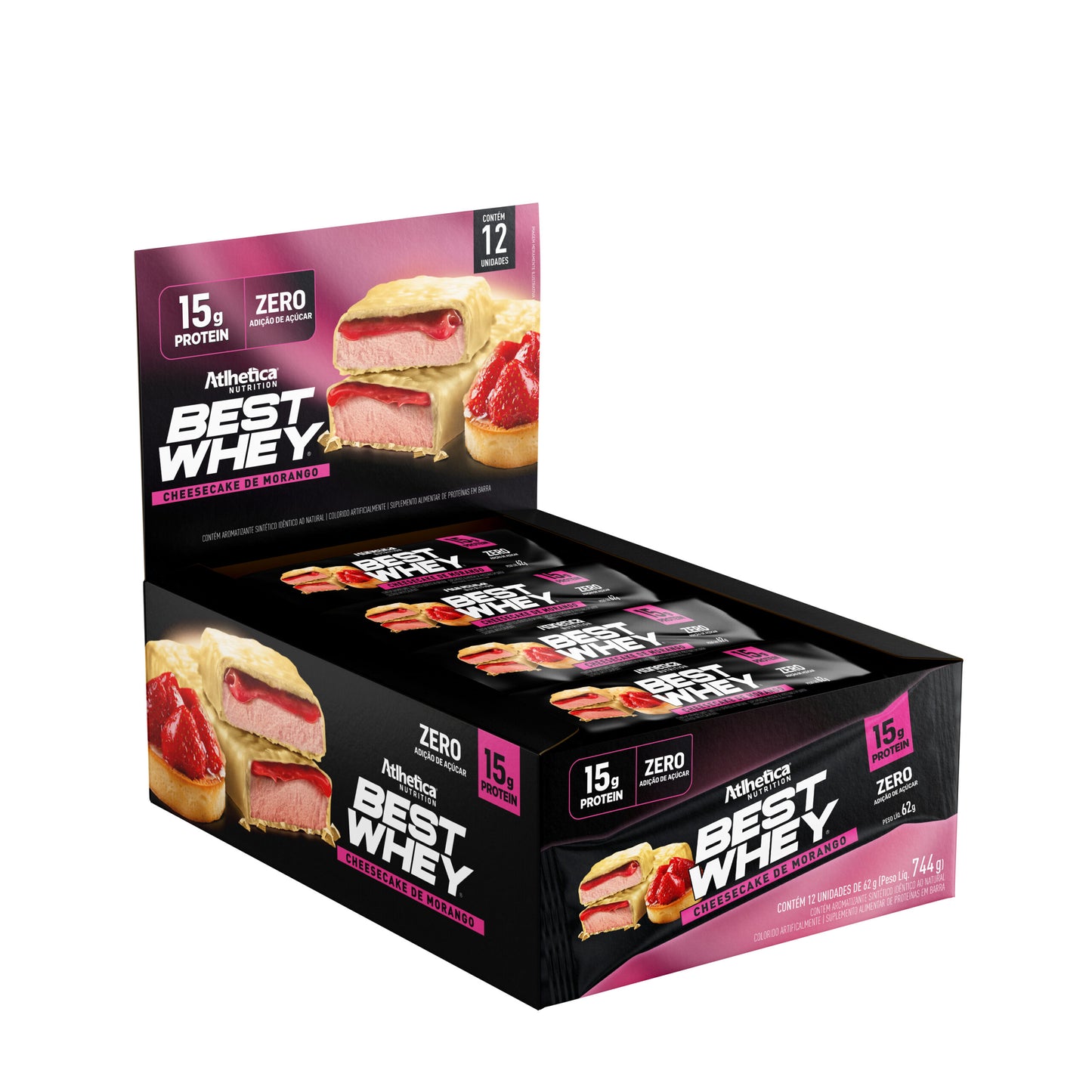 Box de 12 Barras Best Whey 15g Protein - Atlhetica