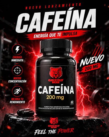 CAFEINA 200MG 60 CAPSULAS - GRIZZLYBEAR
