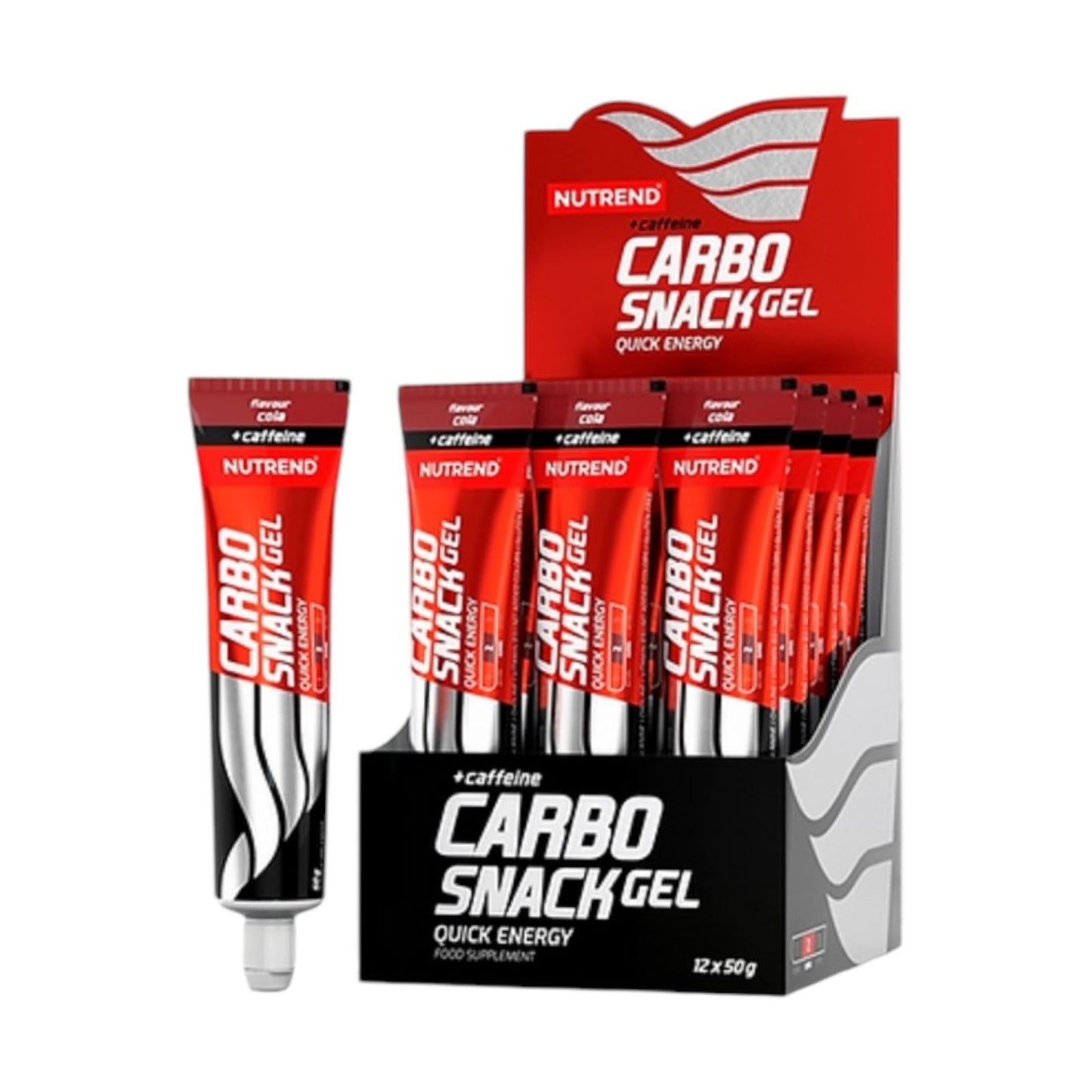 CARBO SNACK GEL + CAFEINA EN TUBO 50GR 12 UNIDADES - NUTREND