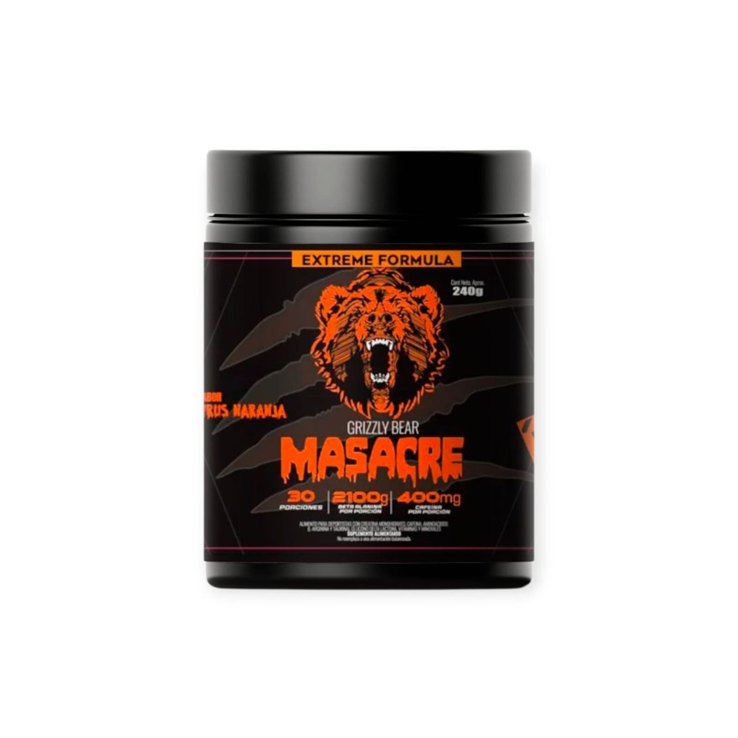 PRE ENTRENO MASACRE 240GR 30 SERVICIOS - GRIZZLY BEAR