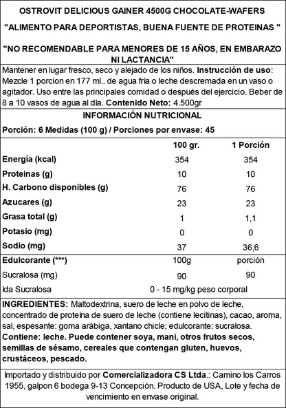 DELICIOUS GAINER 4500GR 45 PORCIONES - OSTROVIT