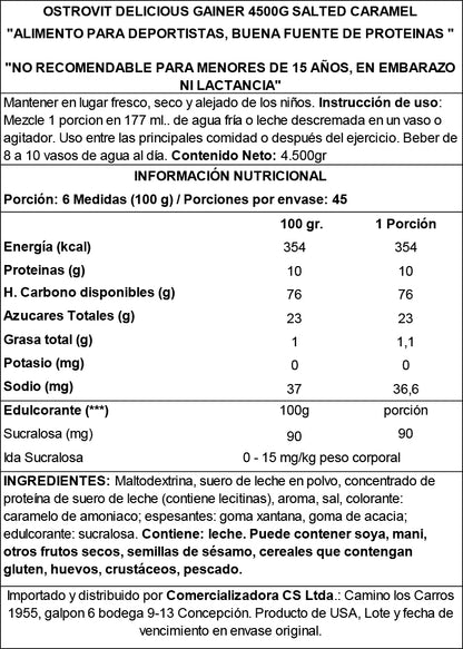 DELICIOUS GAINER 4500GR 45 PORCIONES - OSTROVIT