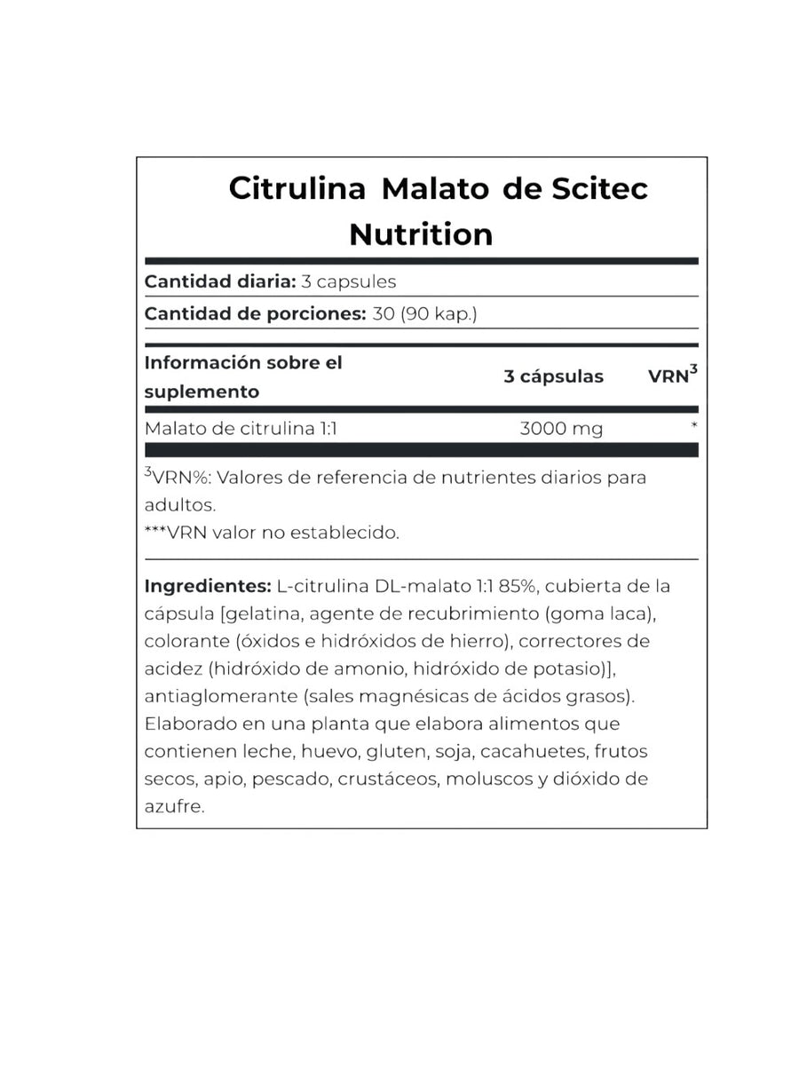 Citrulina Malato 90 cápsulas – Scitec Nutrition