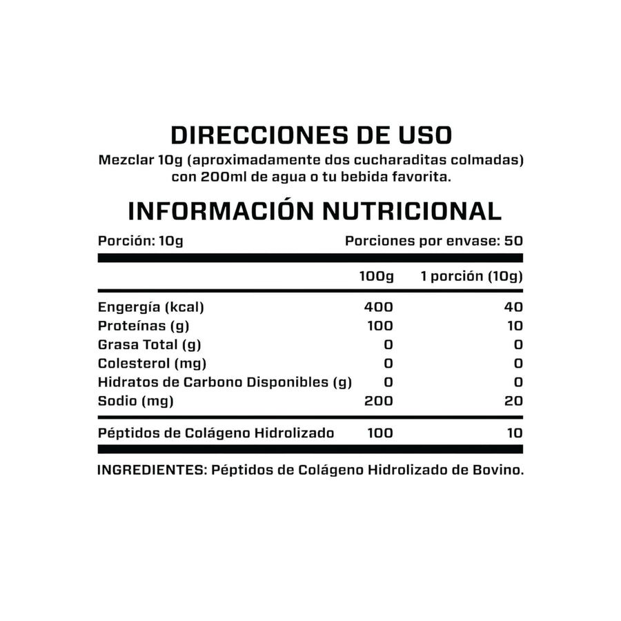 COLAGENO HIDROLIZADO 500G 50SV SIN SABOR - BRIAHLABS