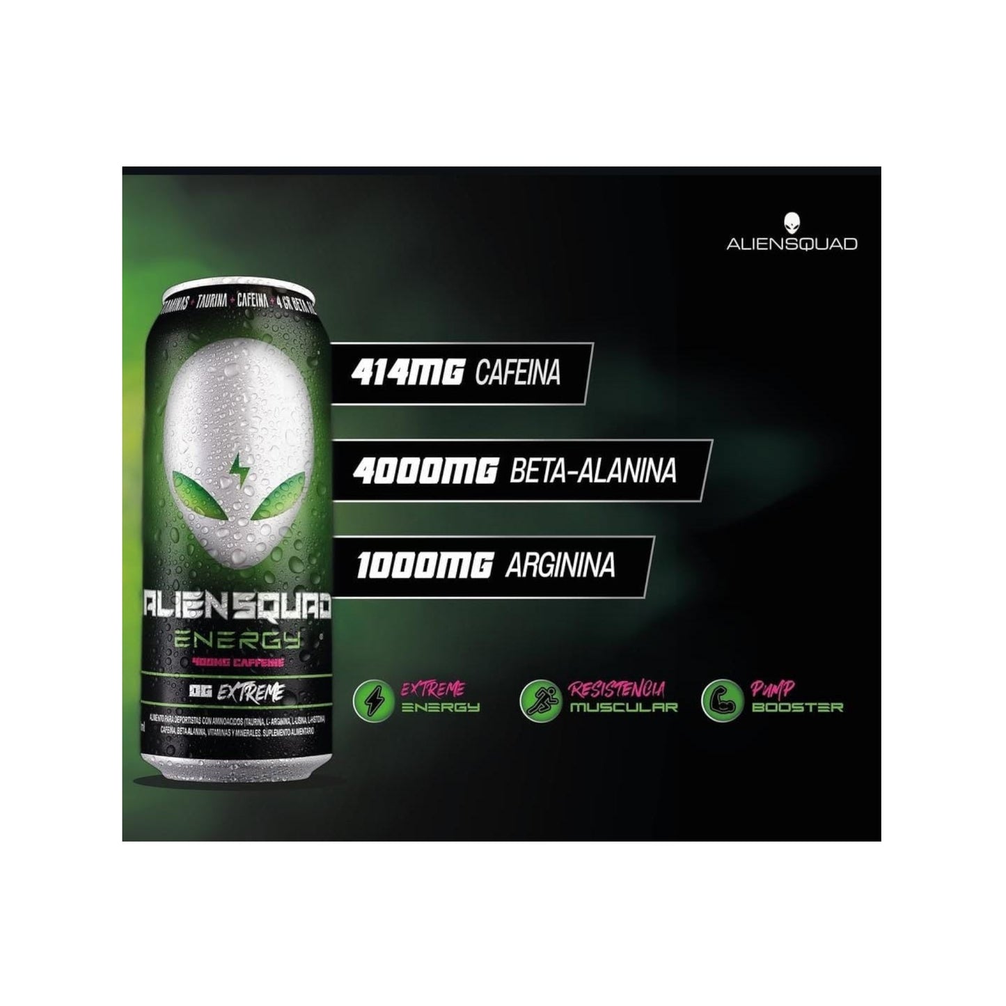 PACK X12 PRE ENTRENO LIQUIDO 473ML - ALIEN SQUAD ENERGY