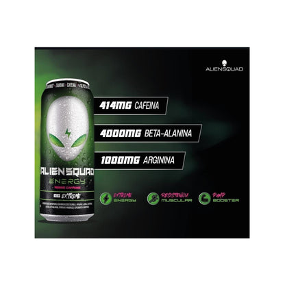 Información del producto PACK 12 PREENTRENO LÍQUIDO 473 ML – ALIEN SQUAD ENERGY