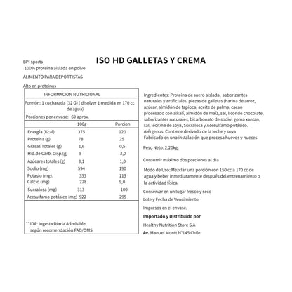 Proteína Iso Hd 70 Servicios - BPI SPORT