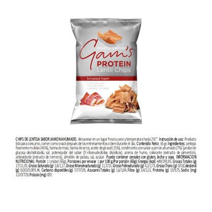 Información nutricional de Chips de proteína 65 g