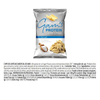 Información nutricional de Chips de proteína 65 g