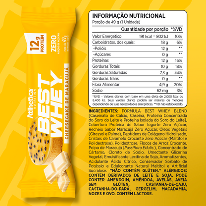 Información nutricional de BOX DE 12 BARRAS BEST WHEY 12 G PROTEIN – ATLHETICA