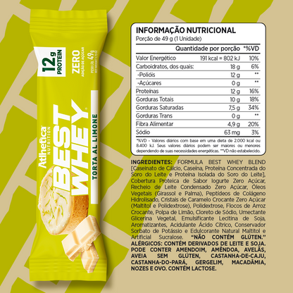 Información nutricional de BOX DE 12 BARRAS BEST WHEY 12 G PROTEIN – ATLHETICA