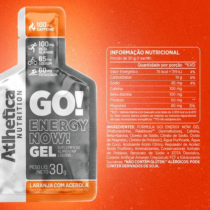 Gel Energizante GO! ENERGY NOW 10 unidades - Atlhetica