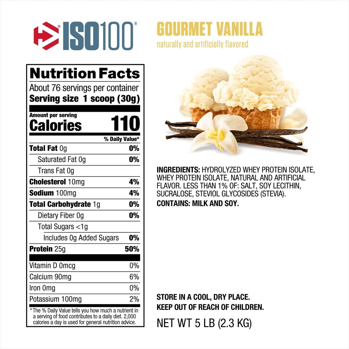 PROTEINA HIDROLIZADA ISO 100 5LB - DYMATIZE