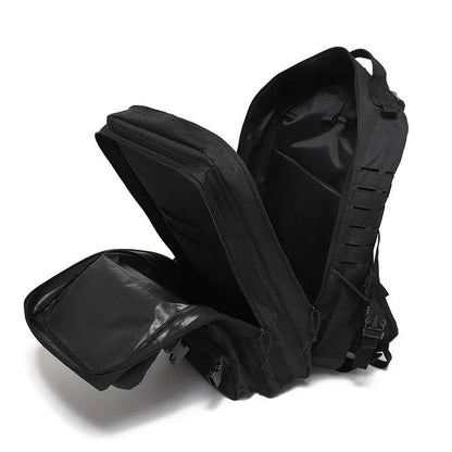 MOCHILA NEGRA TIPO MILITAR 45LT