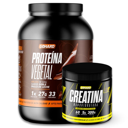 Pack Proteína vegetal Gohard + creatina monohidrato 300 g