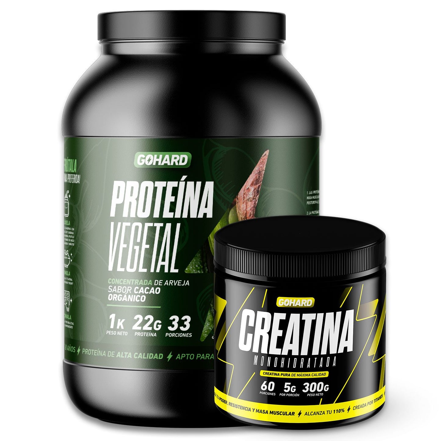 Pack Proteína Vegetal Gohard + Creatina Monohidrato 300gr