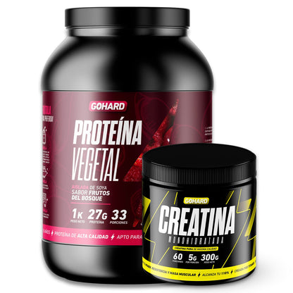 Pack Proteína vegetal Gohard + creatina monohidrato 300 g