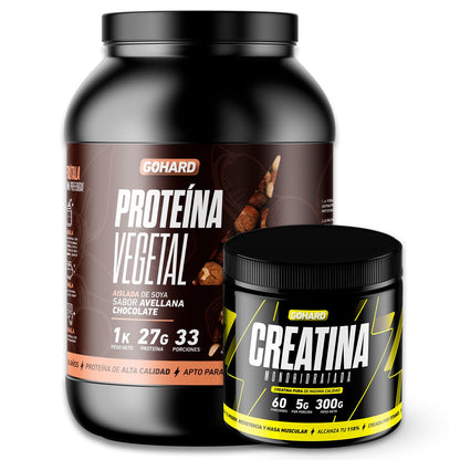 Pack Proteína vegetal Gohard + creatina monohidrato 300 g