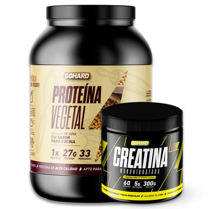 Pack Proteína vegetal Gohard + creatina monohidrato 300 g