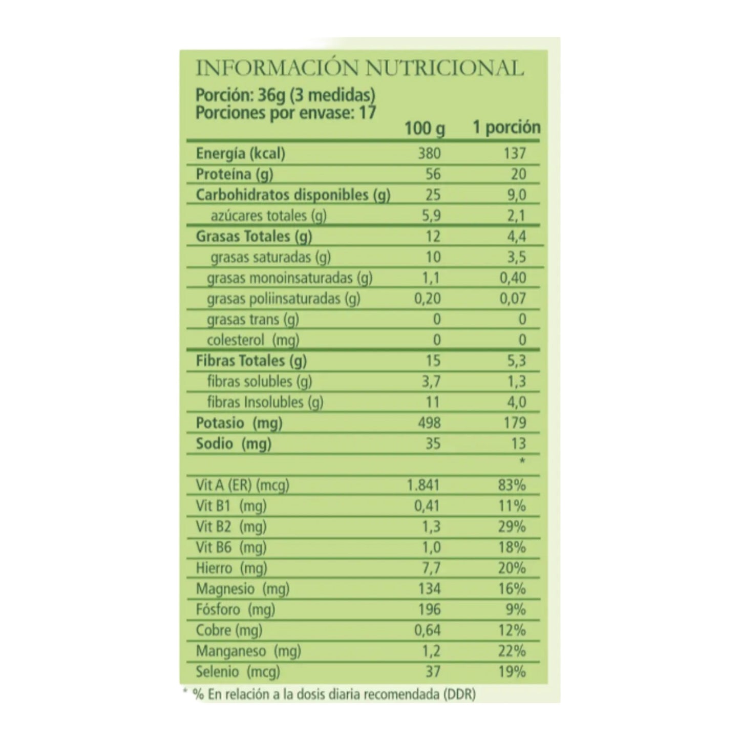 GREEN PROTEIN CACAO POWER CON SPIRULINA 600GR - AQUASOLAR
