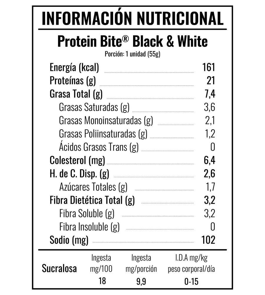 PACK PROTEIN BITE – BLACK & WHITE Y CARAMEL PEANUTS – YOUR GOAL