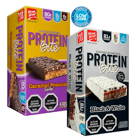 Pack Protein Bite - Black & white y Caramel Peanuts - Yourgoal